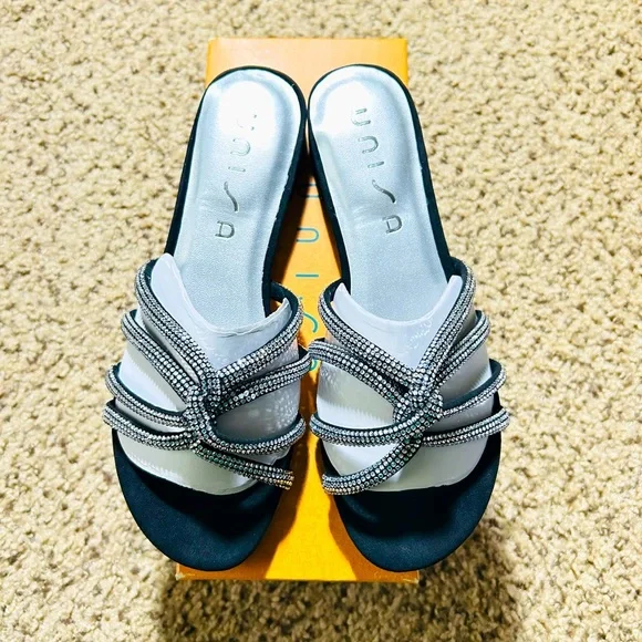 Unisa Shoes Brand New Unisa Chloe Rhinestone Slide Sandals